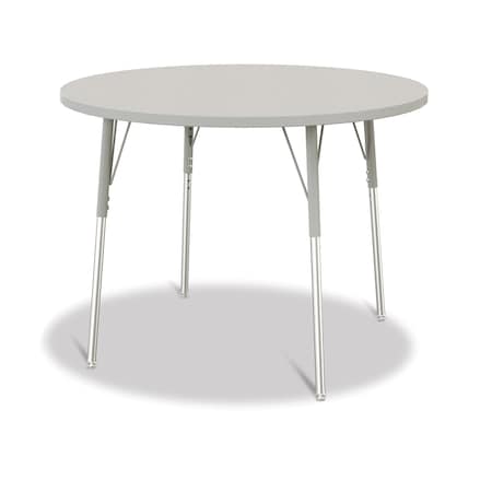 Jonti-Craft Berries Round Activity Table, 42 in. Diameter, A-height, Freckled Gray/Gray/Gray 6468JCA000
